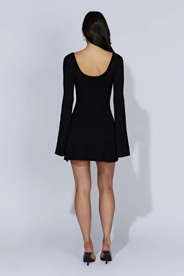 Meshki Maternity Dresses Birdie Long Sleeve Knit Mini Dress 8211 Black Black 8211 Women