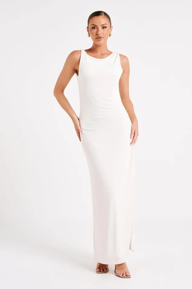 Meshki Maxi Dresses Alika Draped Front Maxi Dress 8211 Ivory Ivory 8211 Women Meshki Maxi Dresses Alika Draped Front Maxi Dress 8211 Ivory Ivory 8211 Women