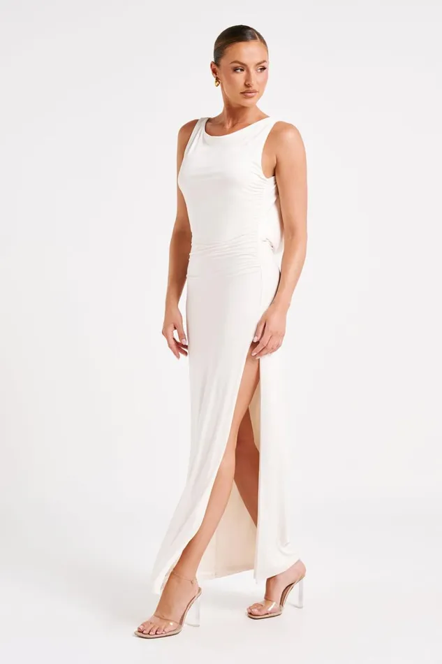 Meshki Maxi Dresses Alika Draped Front Maxi Dress 8211 Ivory Ivory 8211 Women Meshki Maxi Dresses Alika Draped Front Maxi Dress 8211 Ivory Ivory 8211 Women