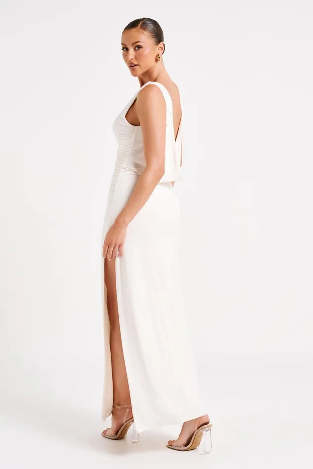 Meshki Maxi Dresses Alika Draped Front Maxi Dress 8211 Ivory Ivory 8211 Women Meshki Maxi Dresses Alika Draped Front Maxi Dress 8211 Ivory Ivory 8211 Women