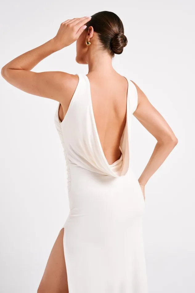 Meshki Maxi Dresses Alika Draped Front Maxi Dress 8211 Ivory Ivory 8211 Women Meshki Maxi Dresses Alika Draped Front Maxi Dress 8211 Ivory Ivory 8211 Women