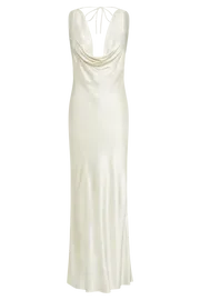 Meshki Maxi Dresses Angelique Satin Cowl Back Maxi Dress 8211 Ivory Ivory 8211 Women