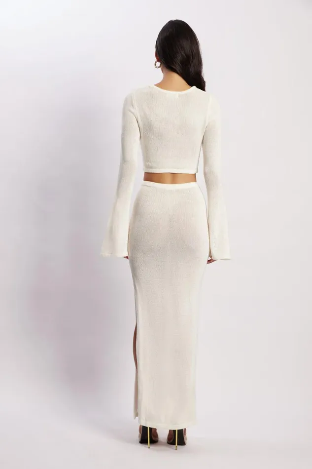 Meshki Maxi Dresses Anna Flare Sleeve Knit Dress 8211 Cream Cream 8211 Women Meshki Maxi Dresses Anna Flare Sleeve Knit Dress 8211 Cream Cream 8211 Women