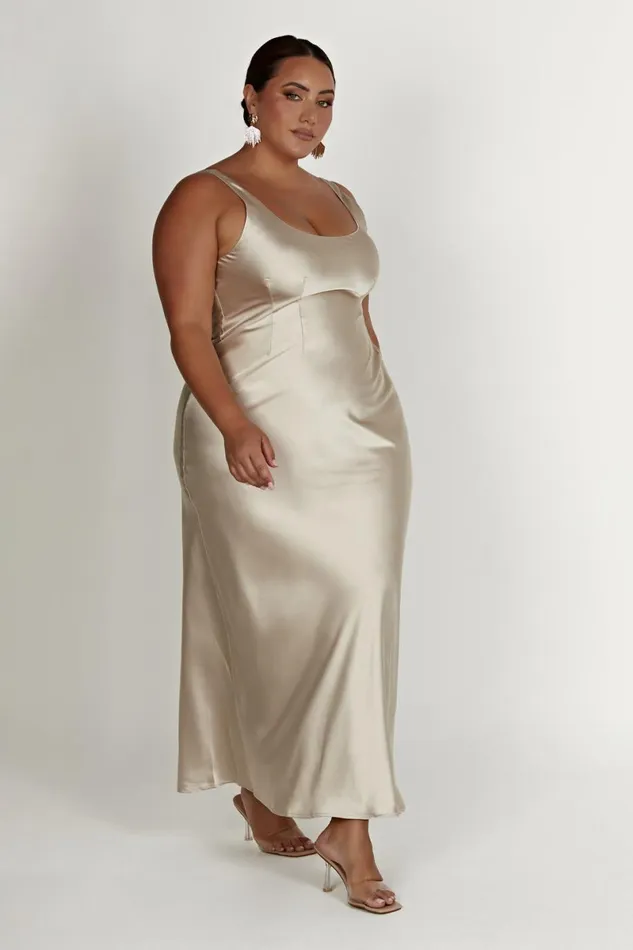 Meshki Maxi Dresses Arora Corset Maxi Dress 8211 Champagne Champagne 8211 Women