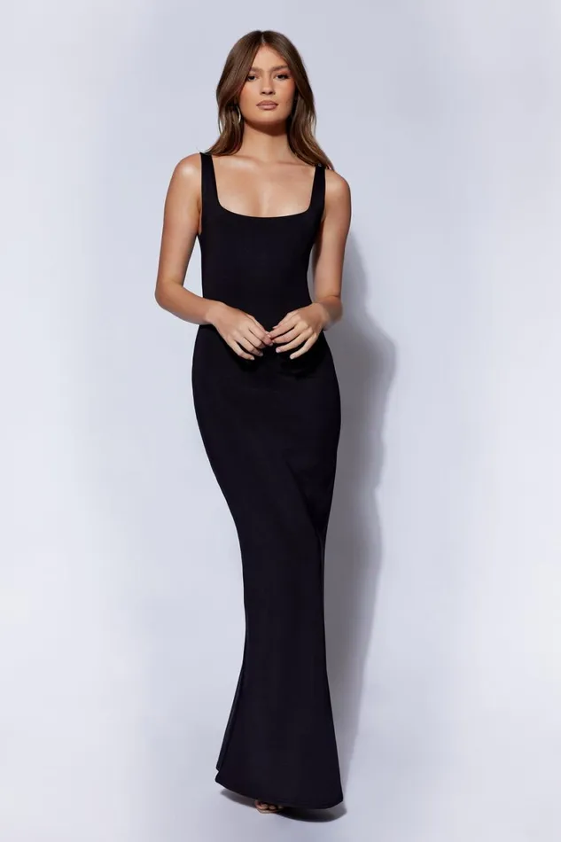 Meshki Maxi Dresses Aubree Fishtail Maxi Dress 8211 Black Black 8211 Women