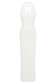 Meshki Maxi Dresses Caity Ribbed Halter Maxi Dress 8211 White White 8211 Women
