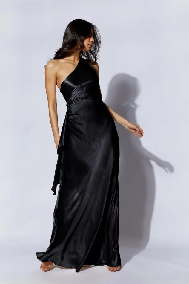 Meshki Maxi Dresses Calliope One Shoulder Maxi Dress 8211 Black Black 8211 Women