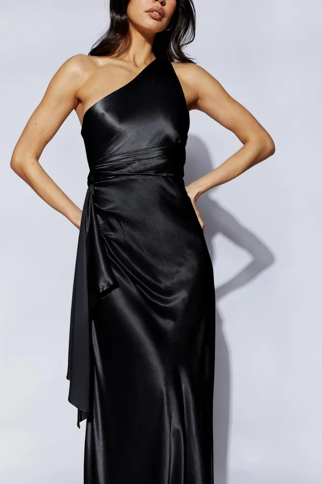 Meshki Maxi Dresses Calliope One Shoulder Maxi Dress 8211 Black Black 8211 Women