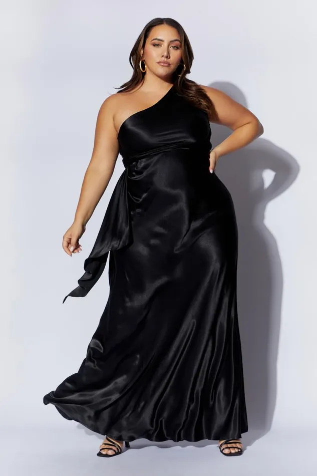 Meshki Maxi Dresses Calliope One Shoulder Maxi Dress 8211 Black Black 8211 Women