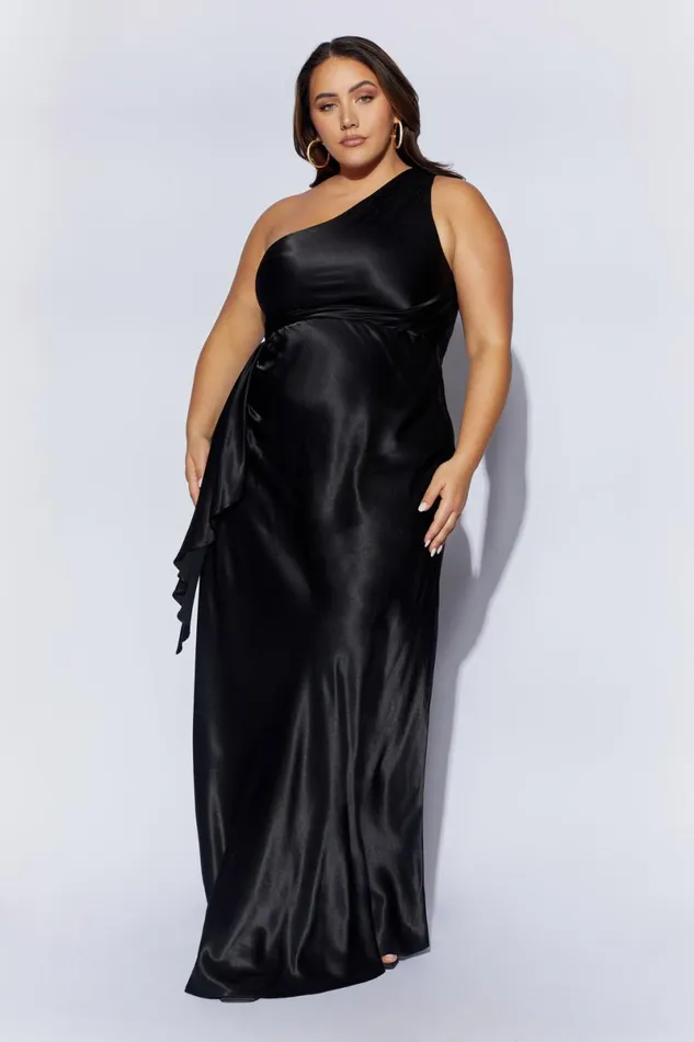 Meshki Maxi Dresses Calliope One Shoulder Maxi Dress 8211 Black Black 8211 Women