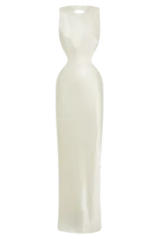 Meshki Maxi Dresses Electra Satin Cut Out Maxi Dress 8211 Ivory Ivory 8211 Women