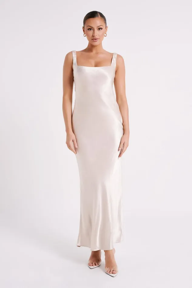 Meshki Maxi Dresses Ensley Satin Maxi Dress 8211 Champagne Champagne 8211 Women