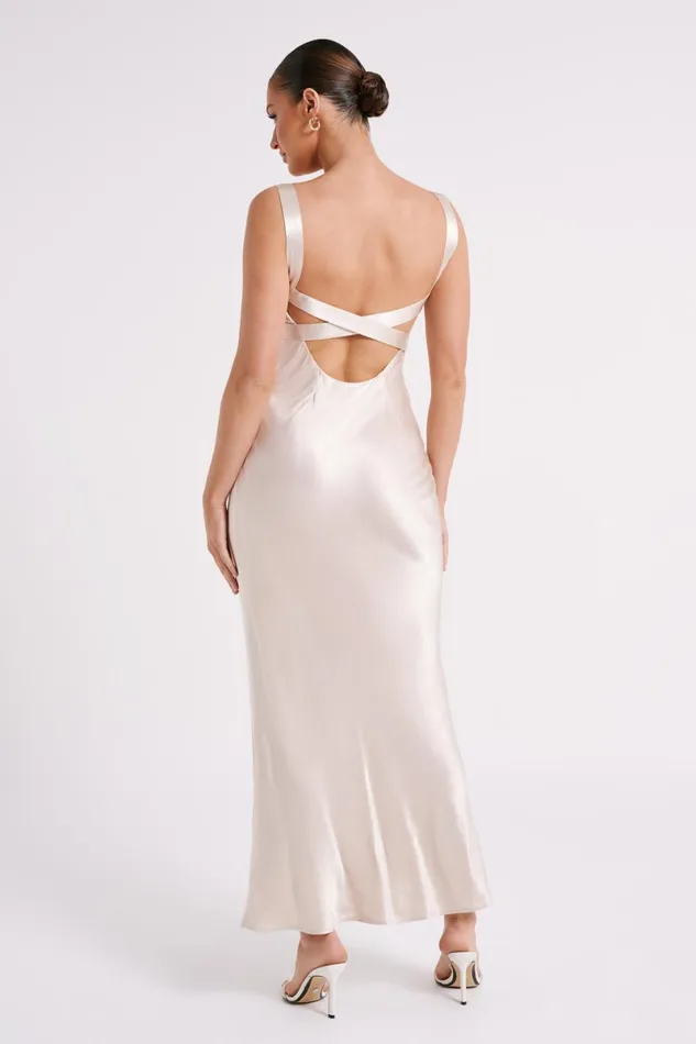 Meshki Maxi Dresses Ensley Satin Maxi Dress 8211 Champagne Champagne 8211 Women