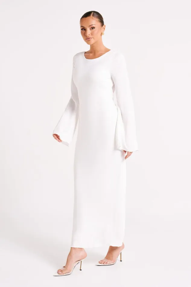 Meshki Maxi Dresses Fernanda Long Sleeve Maxi Dress 8211 White White 8211 Women