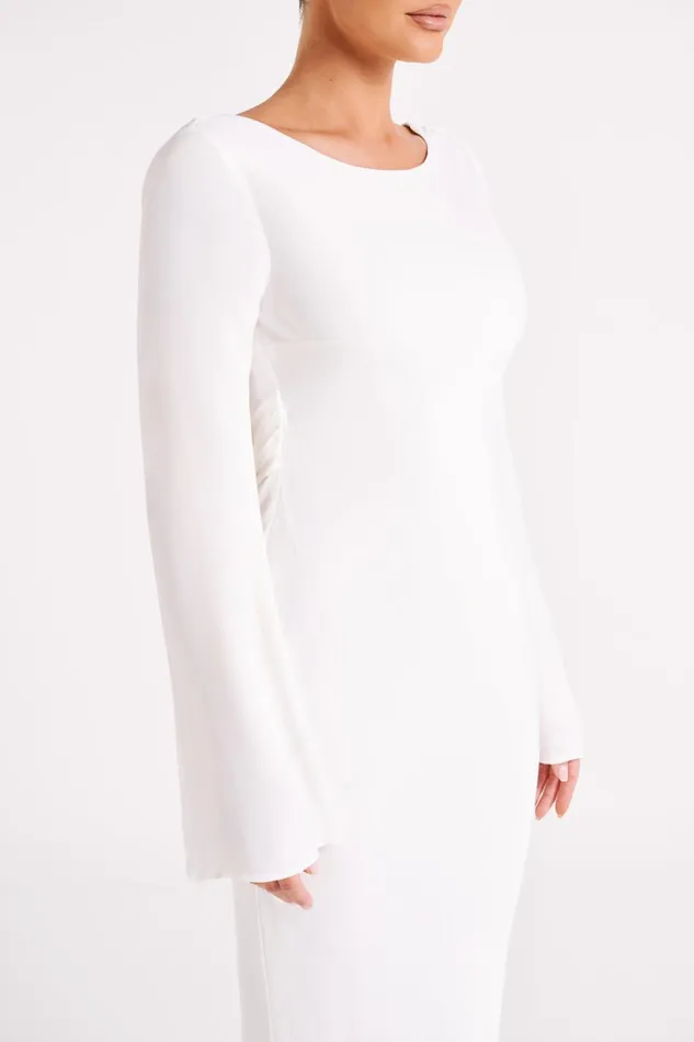 Meshki Maxi Dresses Fernanda Long Sleeve Maxi Dress 8211 White White 8211 Women