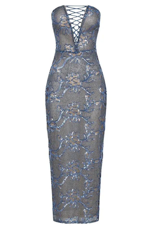 Meshki Maxi Dresses Harriet Sequin Maxi Dress 8211 Blue Blue 8211 Women