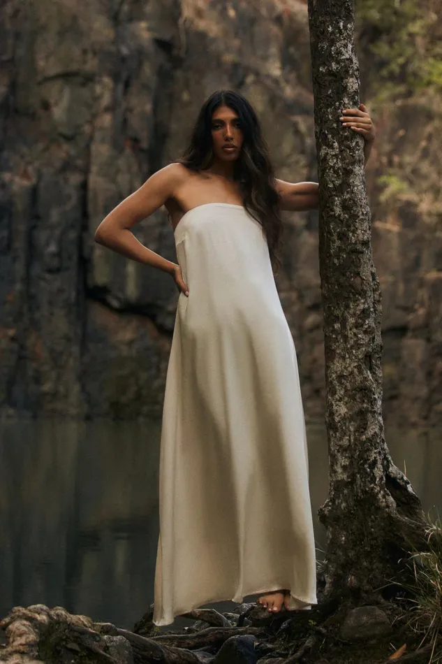 Meshki Maxi Dresses Luisa Strapless Maxi Dress 8211 Sand Sand 8211 Women