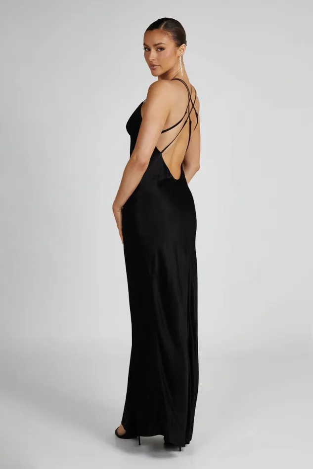 Meshki Maxi Dresses Makari Satin Maxi Dress 8211 Black Black 8211 Women