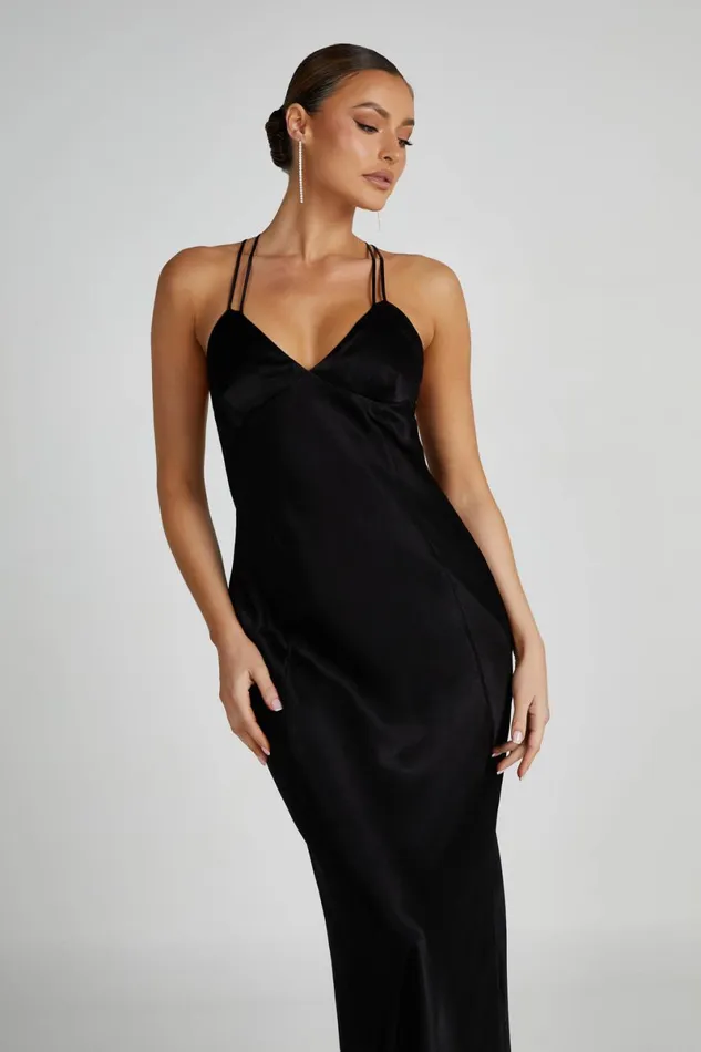 Meshki Maxi Dresses Makari Satin Maxi Dress 8211 Black Black 8211 Women