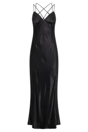 Meshki Maxi Dresses Makari Satin Maxi Dress 8211 Black Black 8211 Women
