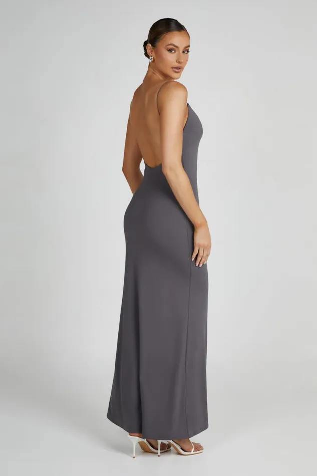 Meshki Maxi Dresses Nikkita Recycled Nylon Strappy Maxi Dress 8211 Charcoal Charcoal 8211 Women