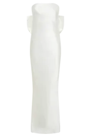 Meshki Maxi Dresses Rochelle Bow Back Satin Maxi Dress 8211 White White 8211 Women