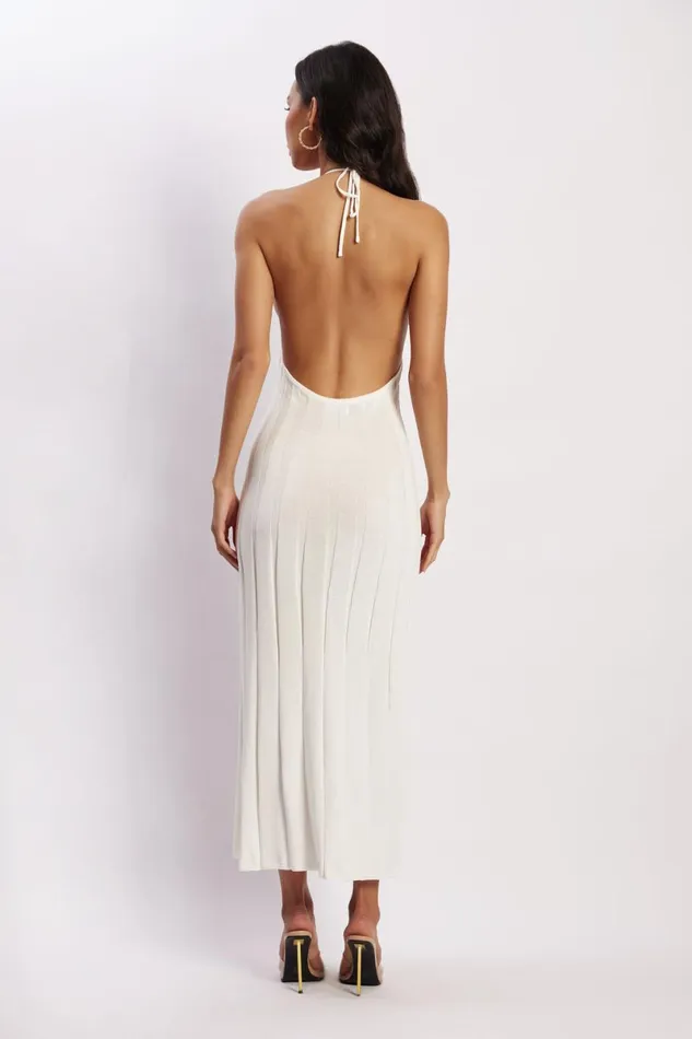 Meshki Midi Dresses Adrienne Halter Neck Midi Dress 8211 White White 8211 Women