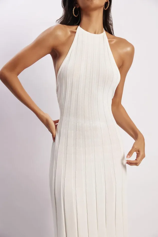 Meshki Midi Dresses Adrienne Halter Neck Midi Dress 8211 White White 8211 Women