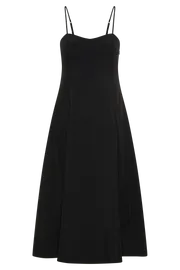 Meshki Midi Dresses Alaina Cotton ALine Midi Dress 8211 Black Black 8211 Women