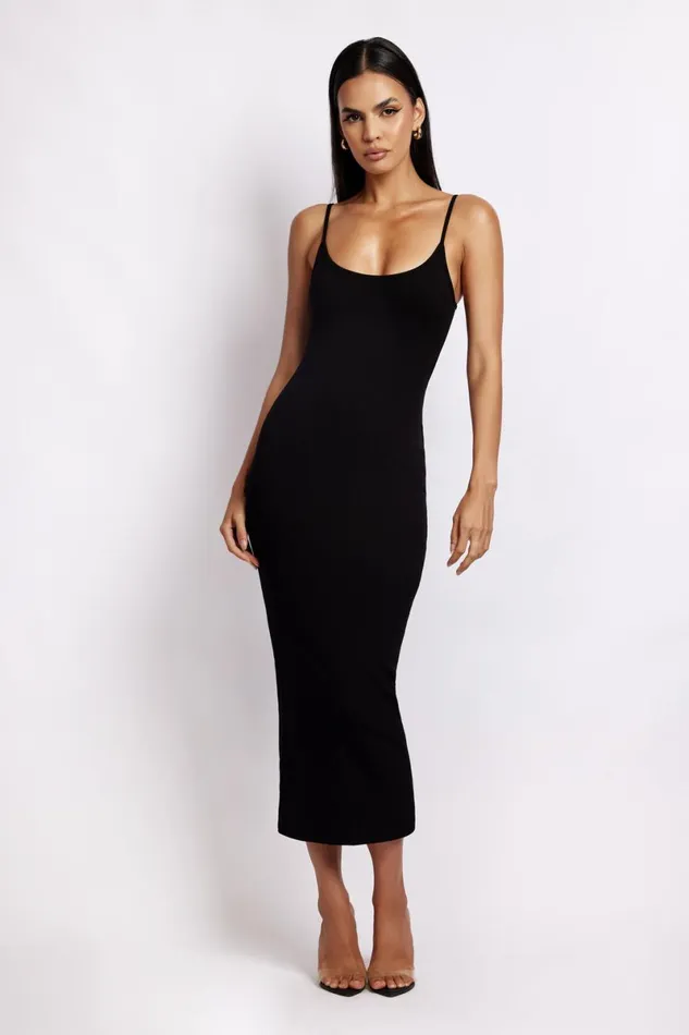 Meshki Midi Dresses Alexis Ribbed Cami Midi Dress 8211 Black Black 8211 Women