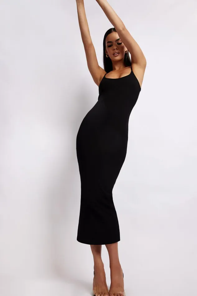 Meshki Midi Dresses Alexis Ribbed Cami Midi Dress 8211 Black Black 8211 Women Meshki Midi Dresses Alexis Ribbed Cami Midi Dress 8211 Black Black 8211 Women