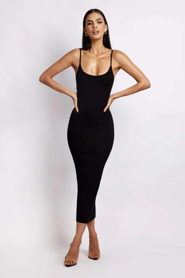 Meshki Midi Dresses Alexis Ribbed Cami Midi Dress 8211 Black Black 8211 Women Meshki Midi Dresses Alexis Ribbed Cami Midi Dress 8211 Black Black 8211 Women