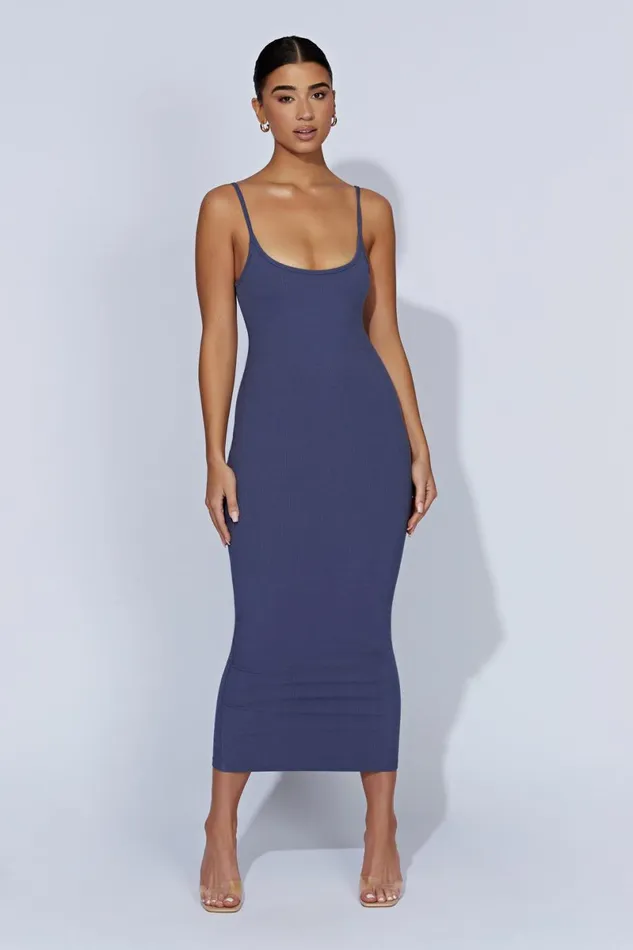 Meshki Midi Dresses Alexis Ribbed Cami Midi Dress 8211 Midnight Navy Midnightnavy 8211 Women