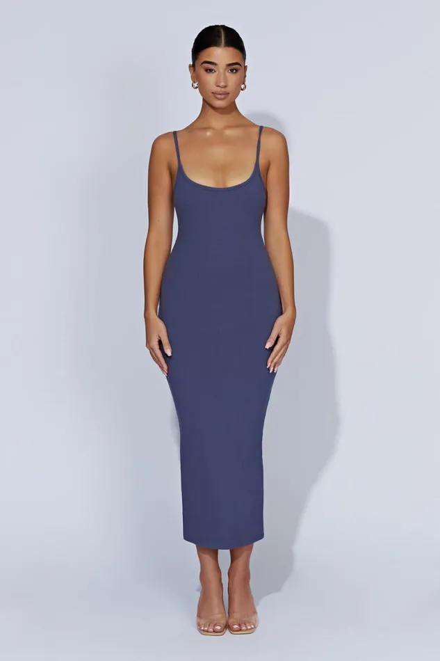 Meshki Midi Dresses Alexis Ribbed Cami Midi Dress 8211 Midnight Navy Midnightnavy 8211 Women