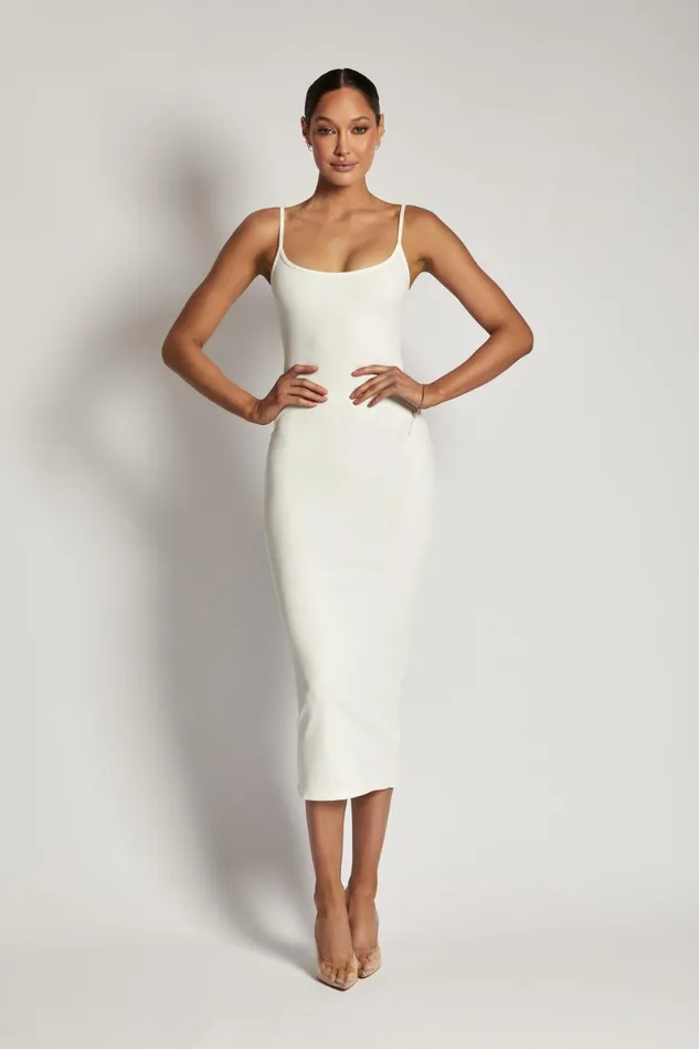 Meshki Midi Dresses Alexis Ribbed Cami Midi Dress 8211 White White 8211 Women