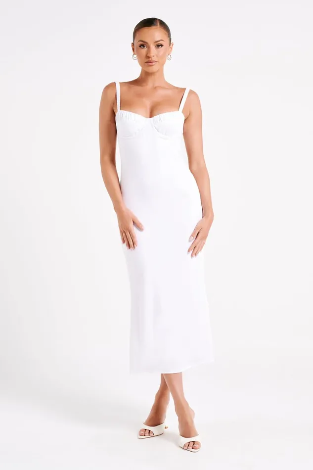 Meshki Midi Dresses Constance Cupped Midi Dress 8211 White White 8211 Women