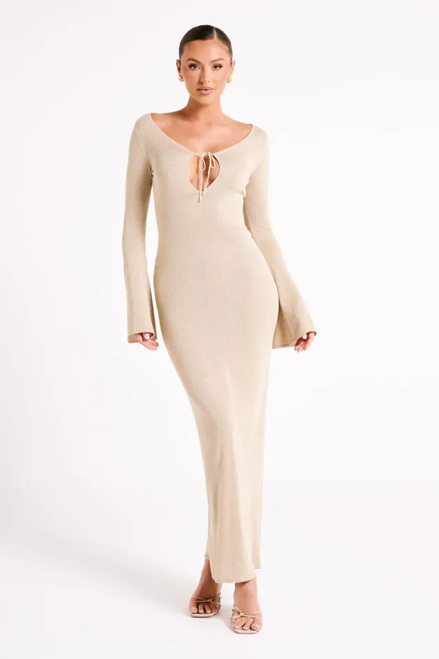 Meshki Midi Dresses Kamila Long Sleeve Midi Dress 8211 Gold Gold 8211 Women