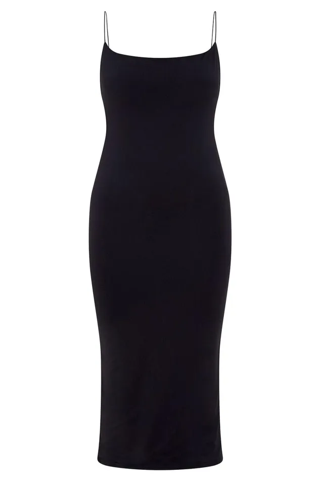 Meshki Midi Dresses Lexia Scoop Low Neck Midi Dress 8211 Black Black 8211 Women
