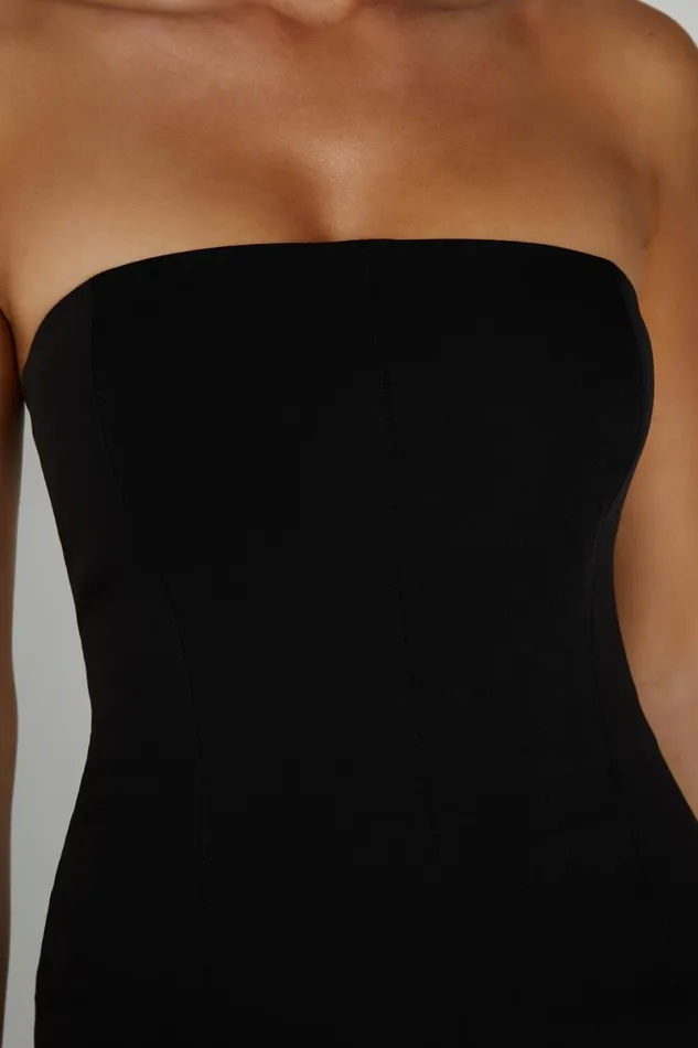 Meshki Midi Dresses Marianne Strapless Crepe Midi Dress 8211 Black Black 8211 Women