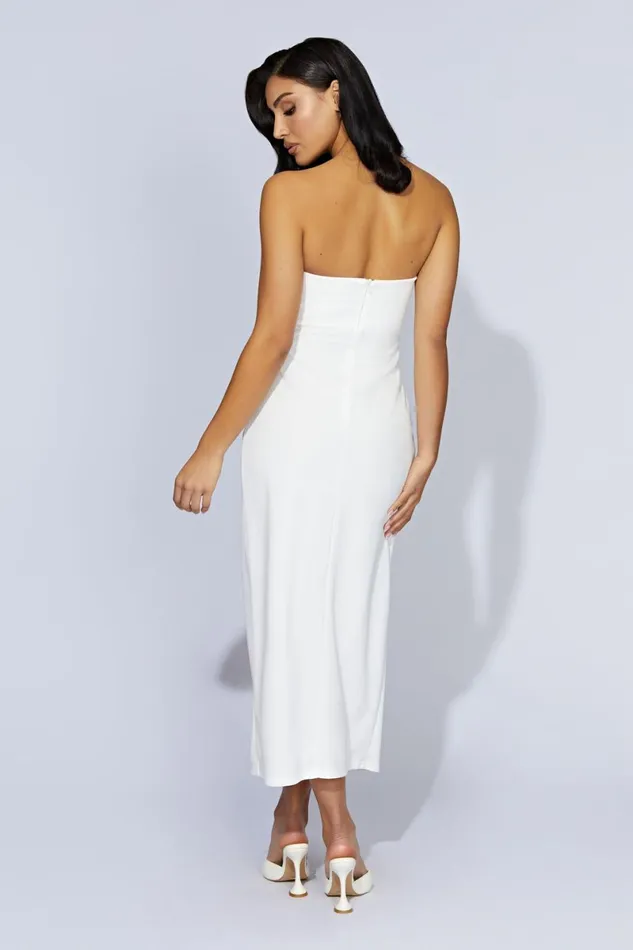 Meshki Midi Dresses Mercer EHook Midi Dress 8211 Bone Bone 8211 Women Meshki Midi Dresses Mercer EHook Midi Dress 8211 Bone Bone 8211 Women