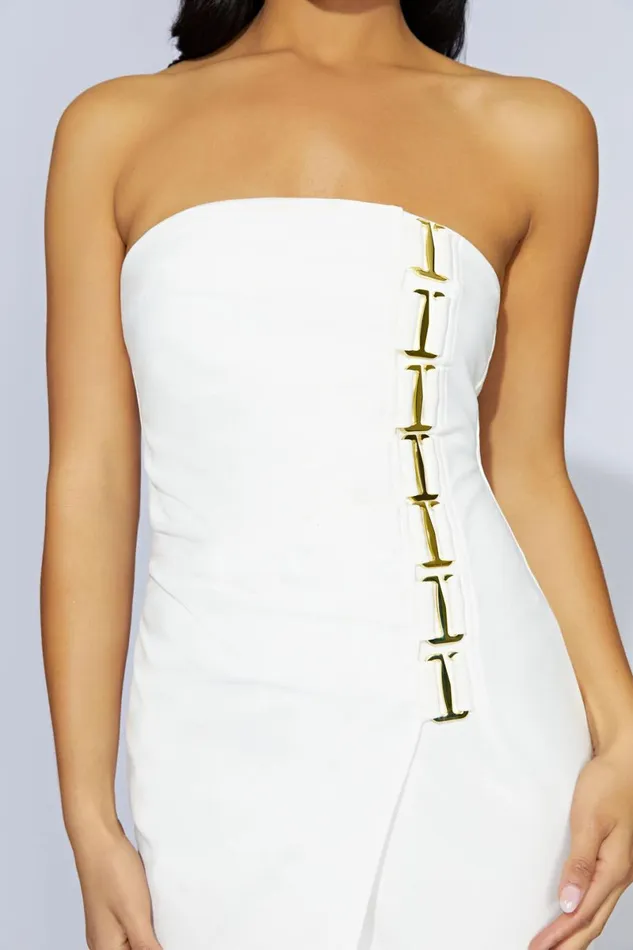 Meshki Midi Dresses Mercer EHook Midi Dress 8211 Bone Bone 8211 Women Meshki Midi Dresses Mercer EHook Midi Dress 8211 Bone Bone 8211 Women