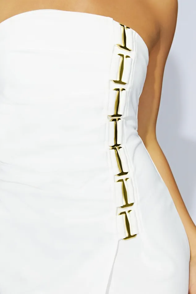 Meshki Midi Dresses Mercer EHook Midi Dress 8211 Bone Bone 8211 Women Meshki Midi Dresses Mercer EHook Midi Dress 8211 Bone Bone 8211 Women