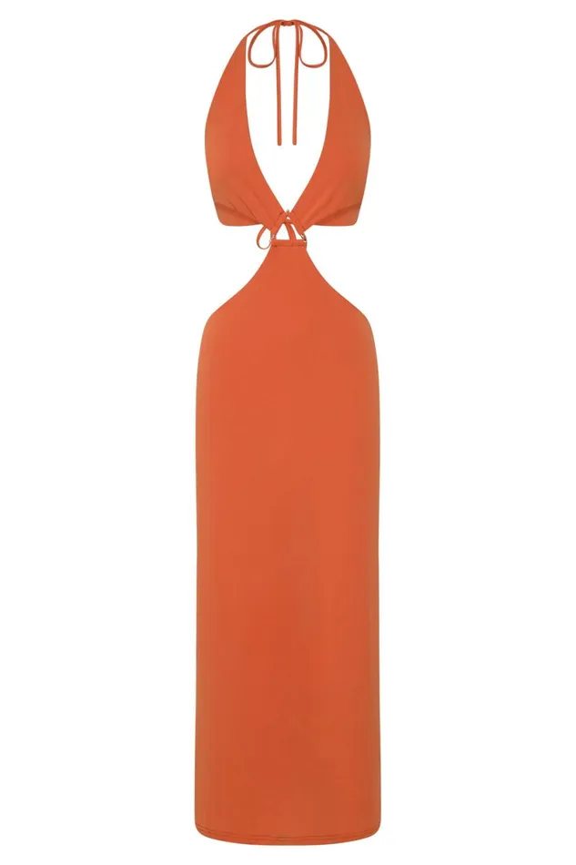 Meshki Midi Dresses Natalie Halter Neck Cut Out Midi Dress 8211 Burnt Orange Burntorange 8211 Women Meshki Midi Dresses Natalie Halter Neck Cut Out Midi Dress 8211 Burnt Orange Burntorange 8211 Women