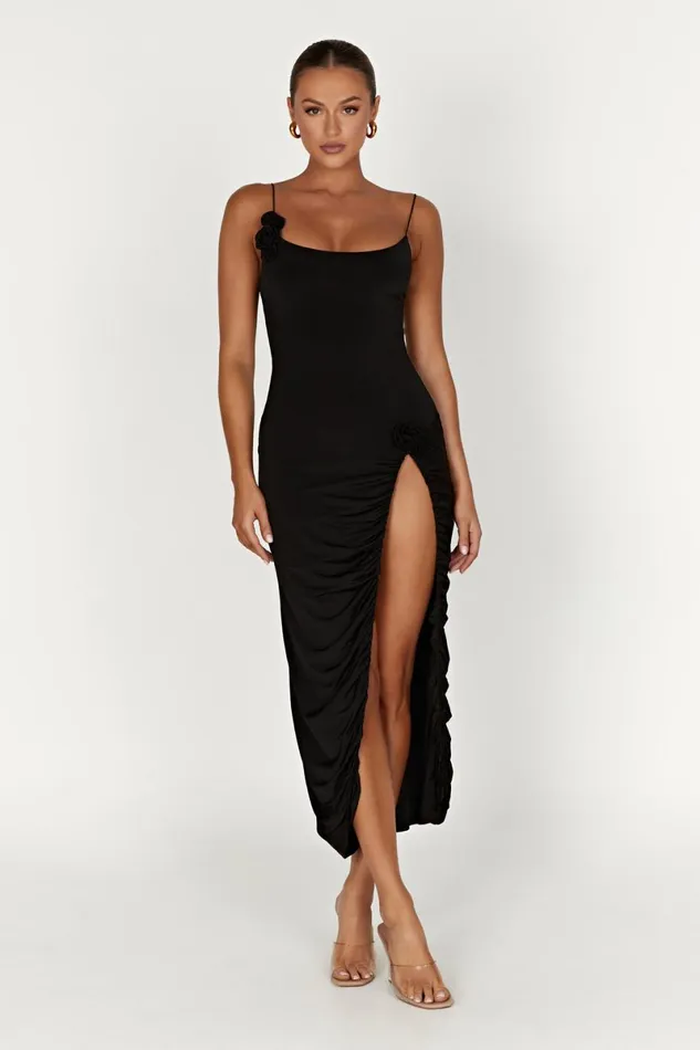 Meshki Midi Dresses Nevaeh Rose Midi Dress 8211 Black Black 8211 Women