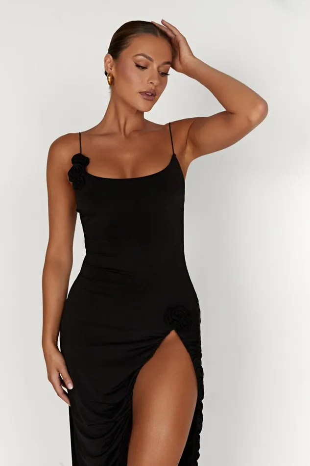 Meshki Midi Dresses Nevaeh Rose Midi Dress 8211 Black Black 8211 Women