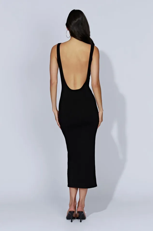 Meshki Midi Dresses Nola Cut Out Knit Midi Dress 8211 Black Black 8211 Women Meshki Midi Dresses Nola Cut Out Knit Midi Dress 8211 Black Black 8211 Women