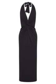 Meshki Midi Dresses Osana Recycled Nylon Halter Midi Dress 8211 Black Black 8211 Women