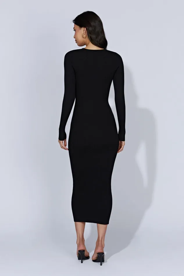 Meshki Midi Dresses Rowen Long Sleeve Midi Dress 8211 Black Black 8211 Women