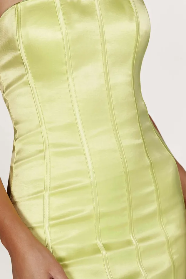 Meshki Mini Dresses Amaya Lace Up Corset Mini Dress 8211 Lemon Lemon 8211 Women Meshki Mini Dresses Amaya Lace Up Corset Mini Dress 8211 Lemon Lemon 8211 Women