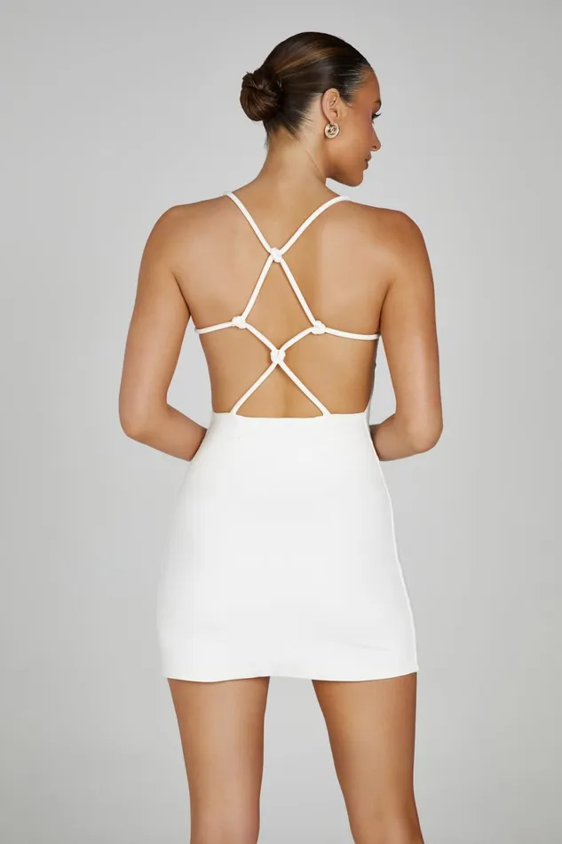 Meshki Mini Dresses Amirah Slinky Backless Mini Dress 8211 White White 8211 Women